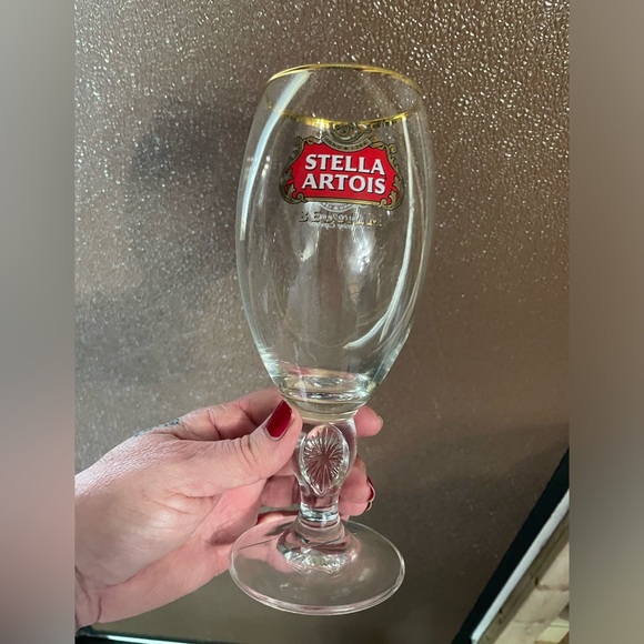GOLD RIMMED Stella Artois Chalice Beer Glass - Picture 4 of 9